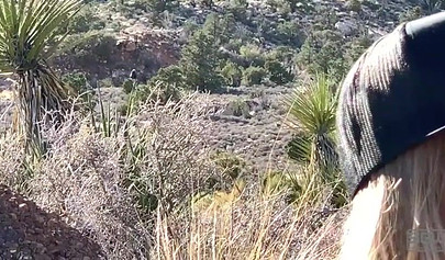 Teenage couple explore the world while they fuck out there in the mountains