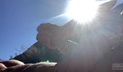 Teenage couple explore the world while they fuck out there in the mountains