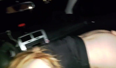 Blonde Czech street hooker sucks a stranger's dick in the car while he records