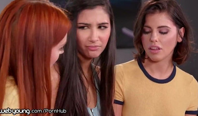 Three high school teen best friends seduce each other and have lesbian sex