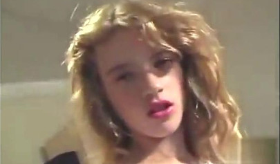 Blonde teen gives a lap dance to a guy who takes advantage of her after that