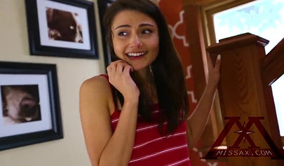 Stepsis teens impress their brother by playing with each other and fucking him