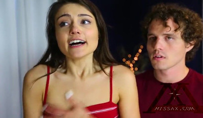 Stepsis teens impress their brother by playing with each other and fucking him