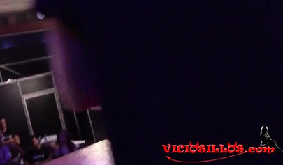 Trashy and sleazy teenage girls go to club to sucks some dicks in a real orgy