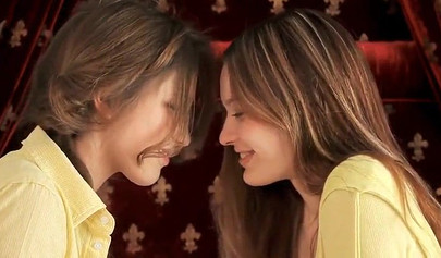 18+ teenage lesbian girls enjoy each other's young bodies in a sensual manner