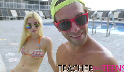 MILF teacher seduces a group of teen students and organizes a nice orgy for them
