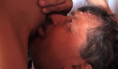 Two young hot teen schoolgirls play with each other and dominate their daddy