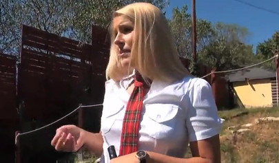 Two young hot teen schoolgirls play with each other and dominate their daddy