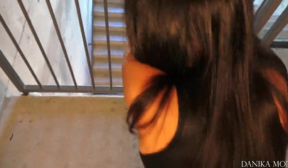 Danika Mori sucks big cock in hotel