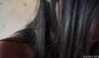 Danika Mori sucks big cock in hotel