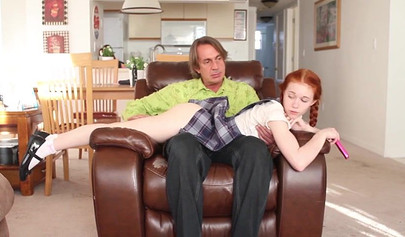 Naughty schoolgirl gets punished by stepdad