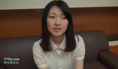 Casting with Asian teen with tight shaved pussy