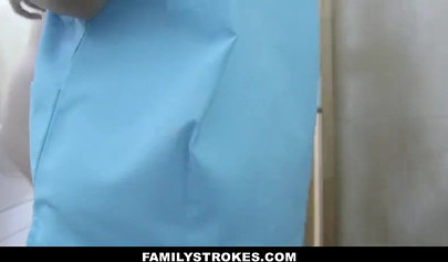 Ebony teen Xianna Hill fucks her new white stepbrother