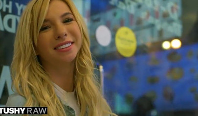 Blonde teen babe Kenzie Reeves squirts hard from anal pleasure