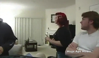 Amateur Arab slut with big tits rides cock at party