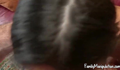 Gianna Dior caught stepbrother wanking his big cock and fucks him