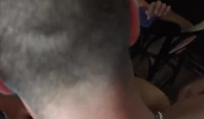 Sexy chicks get gangbanged on wild party