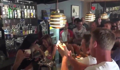 Sexy chicks get gangbanged on wild party