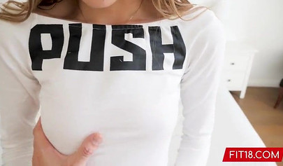 Tiffany Tatum strips and fucks on a porn casting