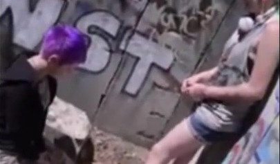 Emo slut gets humiliated in public