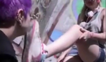 Emo slut gets humiliated in public