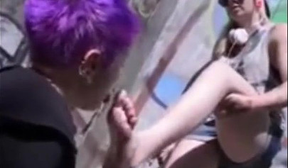 Emo slut gets humiliated in public