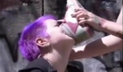 Emo slut gets humiliated in public