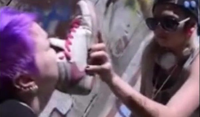 Emo slut gets humiliated in public