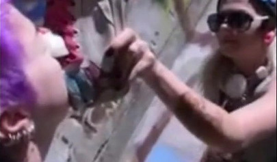 Emo slut gets humiliated in public