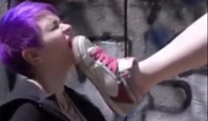 Emo slut gets humiliated in public