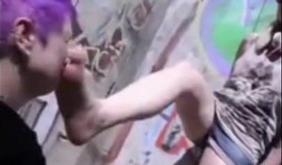 Emo slut gets humiliated in public