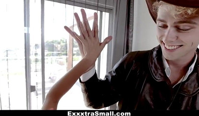 Skinny Asian teen Vina Sky gets nailed by horny cowboy