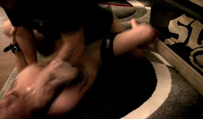 Amateur threesome with rough and wild banging