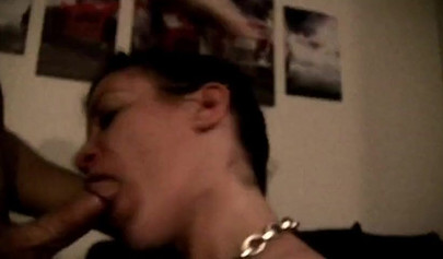 Amateur threesome with rough and wild banging