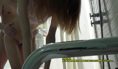 Japanese schoolgirl fucks with he BF all day long