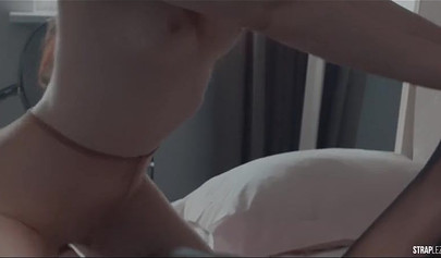 Lesbians in pantyhose Maria Pie and Patricia Parisch playing with strapon