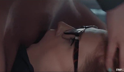 Lesbians in pantyhose Maria Pie and Patricia Parisch playing with strapon