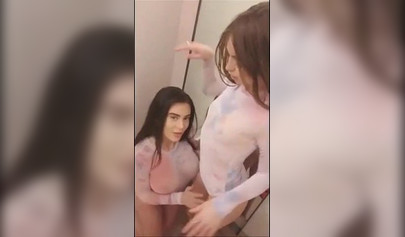 Sexy babes gets naughty and horny in changing room