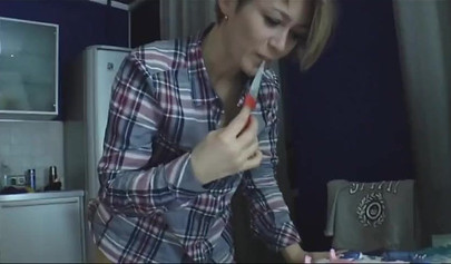 Cute teens fucking with new daddy while mom isn't home