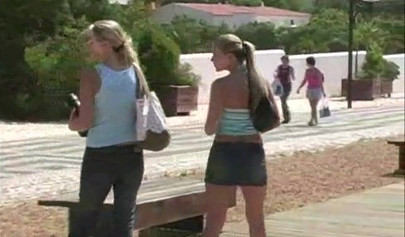 Naughty lesbian teen on vacation