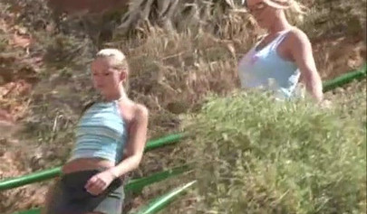 Naughty lesbian teen on vacation