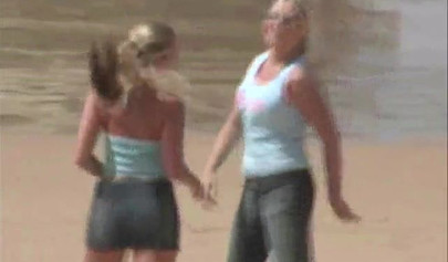 Naughty lesbian teen on vacation