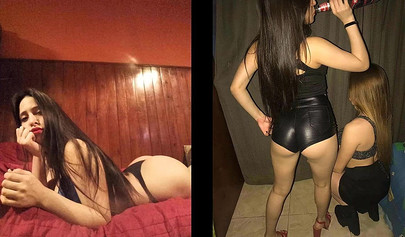 Social media teens teasing with their slutty photos