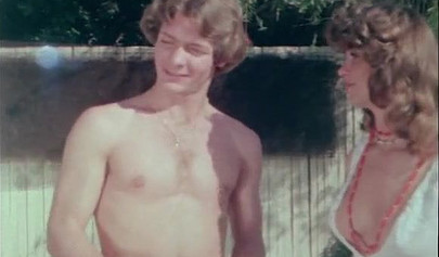 Busty vintage babe seducing hot young guys