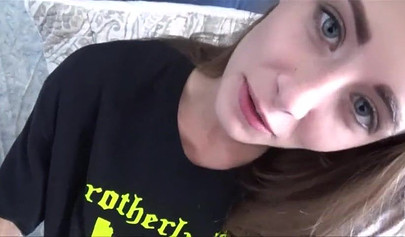 Skinny teen Kyler Quinn loves bro's big cock