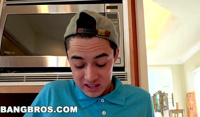 Busty Dillion Harper seducing her younger stepbrother to get his big cock