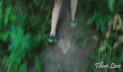 Slim brunette teen swallows cum in POV