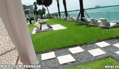 Beautiful Latina Megan Salinas gets fucked after swimming