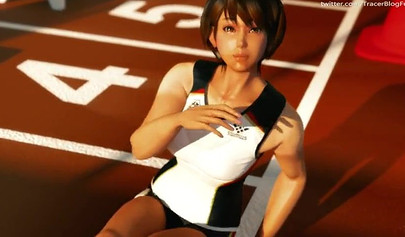 Hentai babe with huge boobs gets fucked after a race