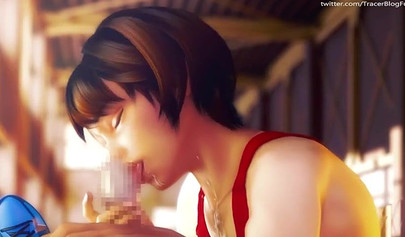 Hentai babe with huge boobs gets fucked after a race